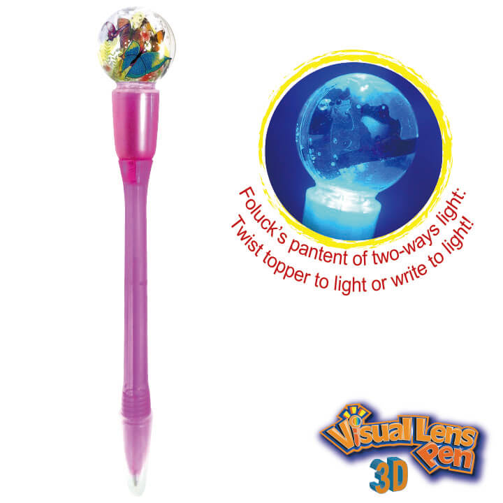 3D Visual Lens Pen Butterfly F2087-1PBUD