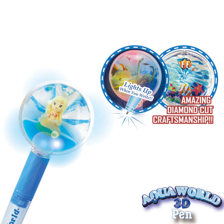 Aqua World 3D Light up Liquid Pen Mermaid Series F2104-17MED