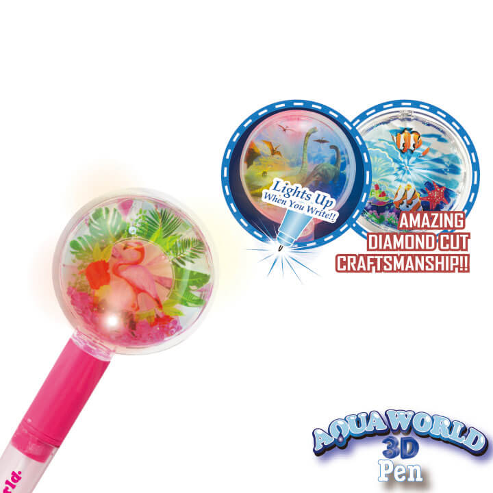 Aqua World 3D Light up Liquid Pen Flamingo Series F2104-17RCD