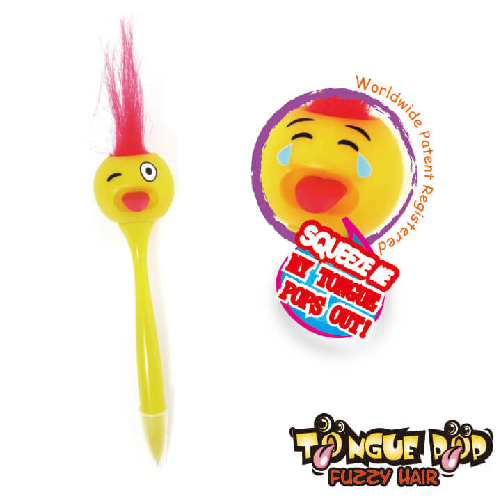 Tongue Pop Pen Emoji Fuzzy Hair Series F2110-1EMOP