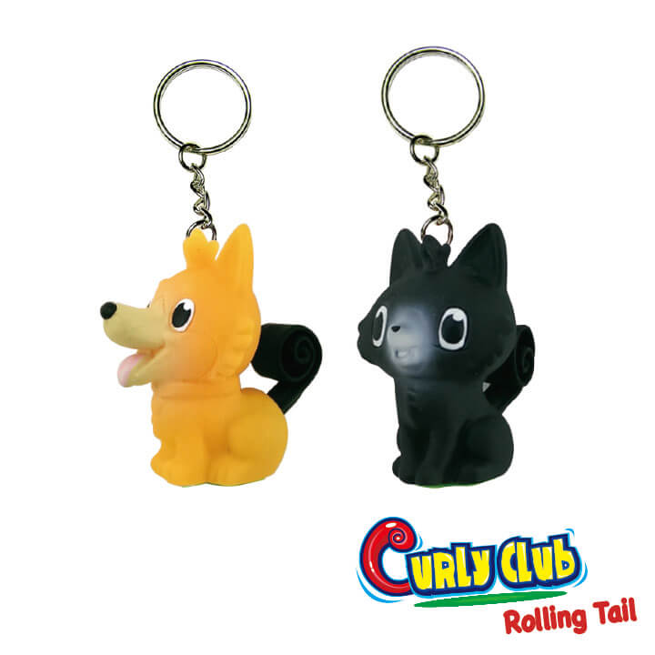 Curly Club Rolling Tail Keychain Animal Series Toy Keychain F4034-11FFD