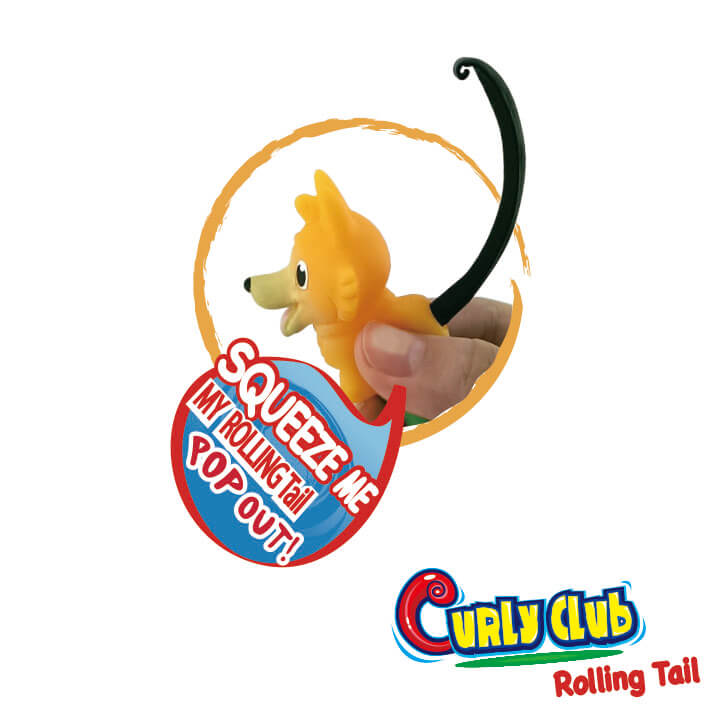 Curly Club Rolling Tail Keychain Animal Series Toy Keychain F4034-11FFD