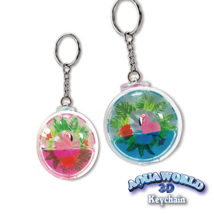 Aqua World 3D Keychain Flamingo Series Floating Key Chain F4104-1NRCD-C