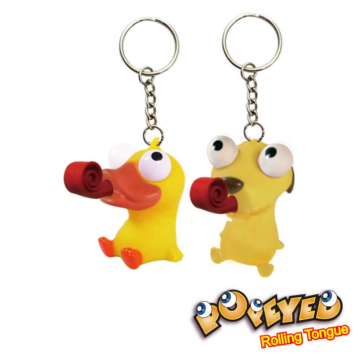 Popeyed Rolling Tongue Keychain Animal Series F4109-17XFMD
