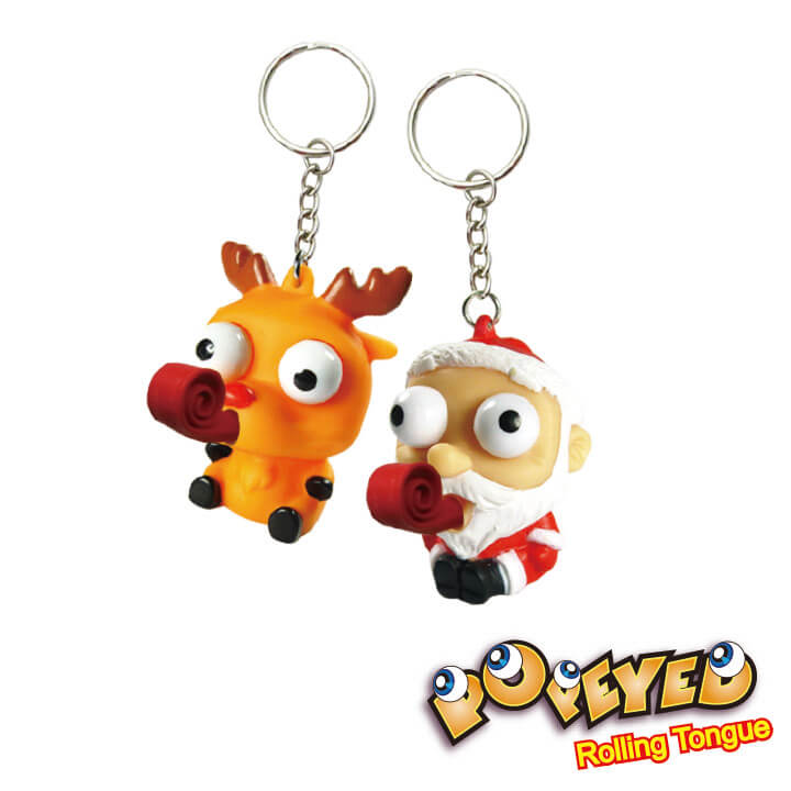 Popeyed Rolling Tongue Keychain Christmas Series F4109-1XBBD