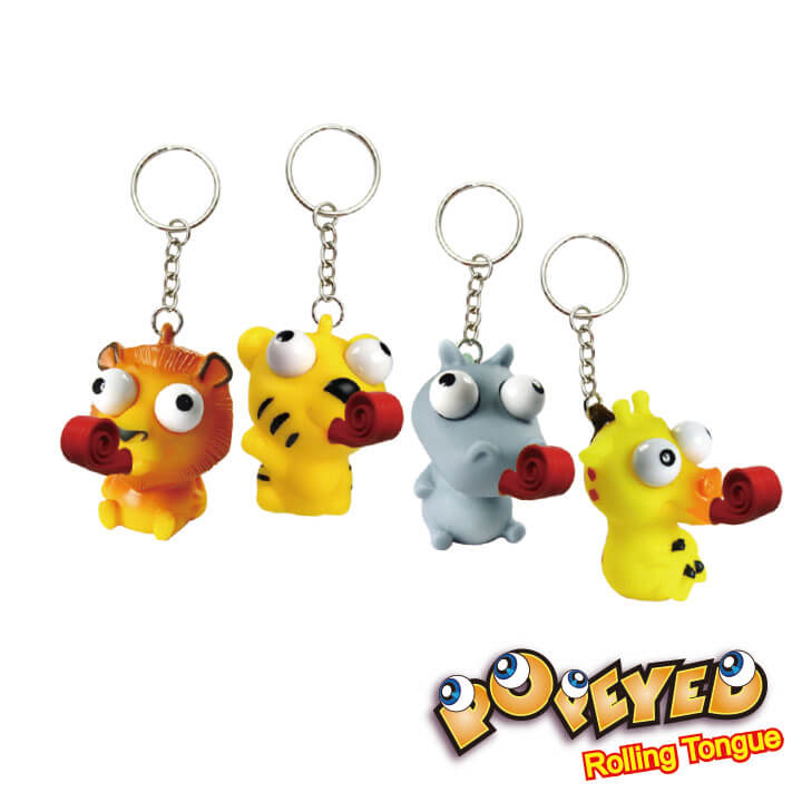 Popeyed Rolling Tongue Keychain Wild Animal Series F4109-1XWWD