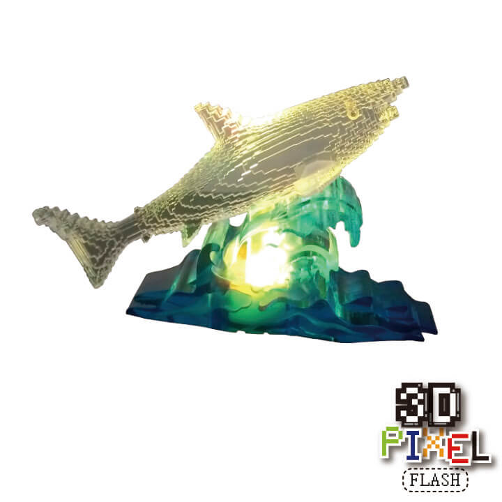 3D PIXEL Shark in the Wave Decor Design F6081-19BSP