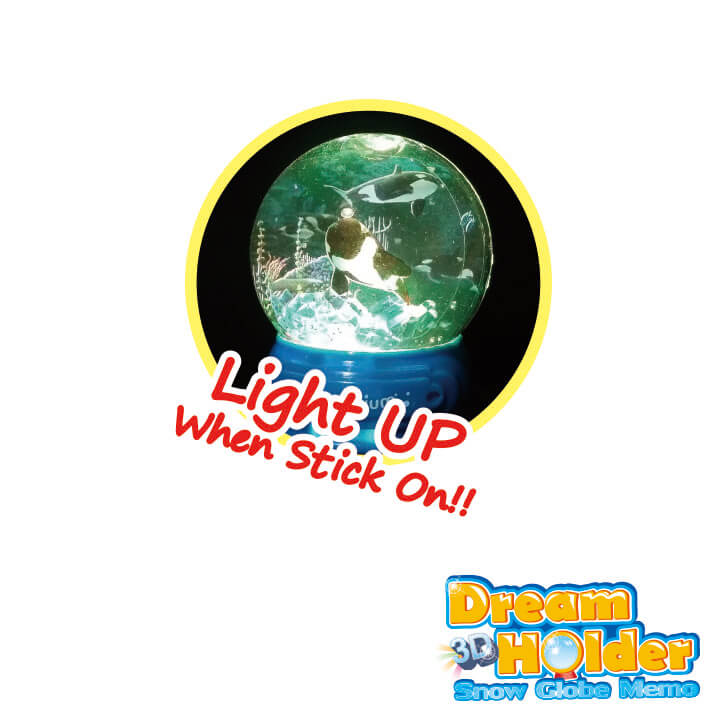 3D Dream Holder-Light up Snow Globe Memo Dinosaur Series F6106-19FFD