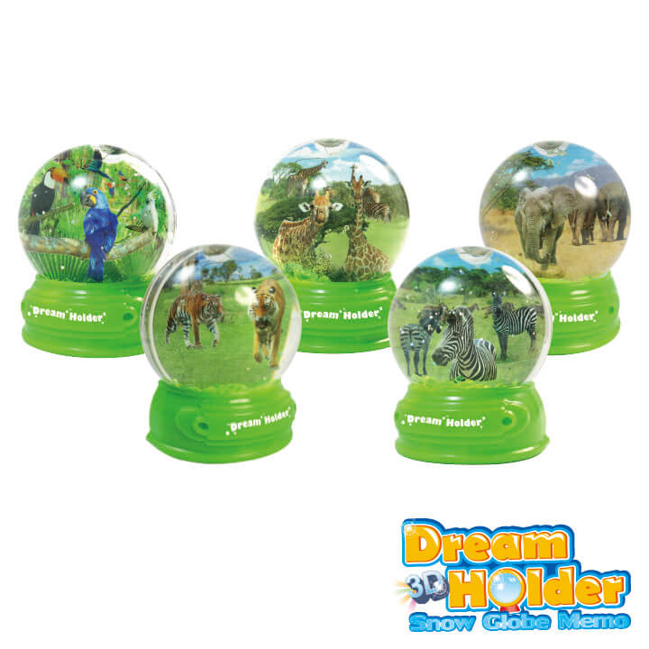 3D Dream Holder-Light up Snow Globe Memo Wildlife Series F6106-19EED