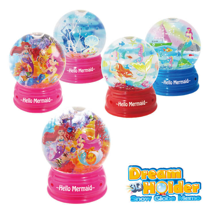 3D Dream Holder-Light Up Snow Globe Memo Mermaid Series F6106-19MEP