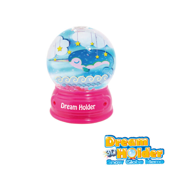 3D Dream Holder-Light up Snow Globe Memo Narwhal Series F6106-19NAP