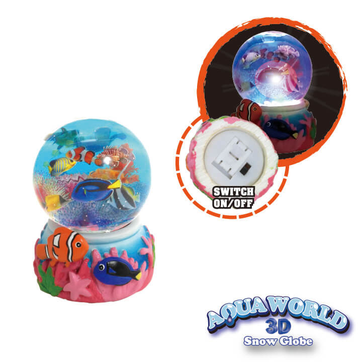 Aqua World 3D Snow Globe Ocean Series F6107-19DID-A