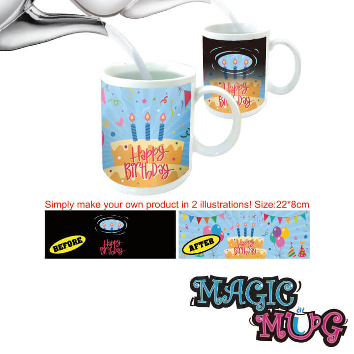 Magic Mug Change Color Cup Birthday Series F8O011-0EED