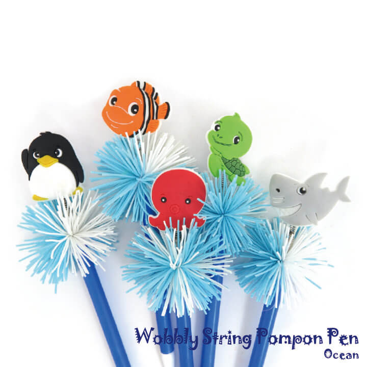 Wobbly String Pompon Pen Ocean Pen Design FY2-F019