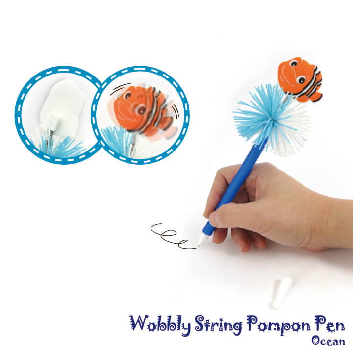 Wobbly String Pompon Pen Ocean Pen Design FY2-F019