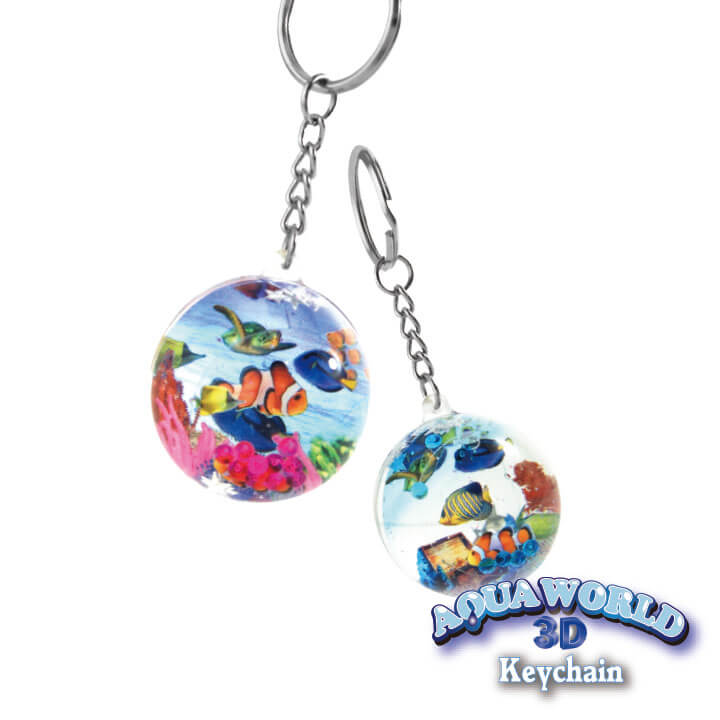 Aqua World 3D Keychain Mini Globe Ocean Series Aquarium Souvenir Design FY4-F019