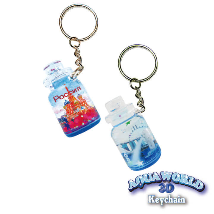 Aqua World Keychain Wish Bottle Scenery Souvenir Design FY4-F022-B