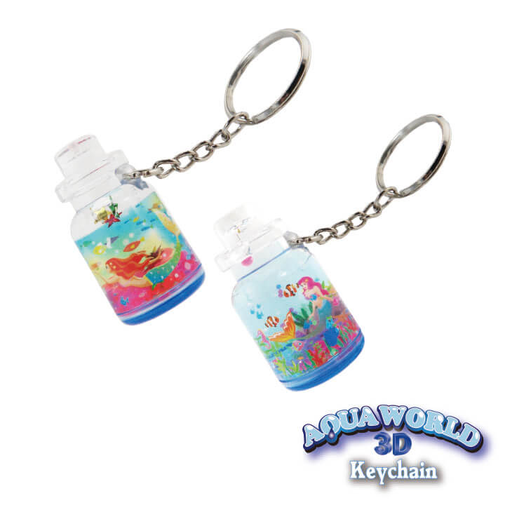 Aqua World Keychain Wish Bottle Mermaid Design Keychain FY4-F022-C