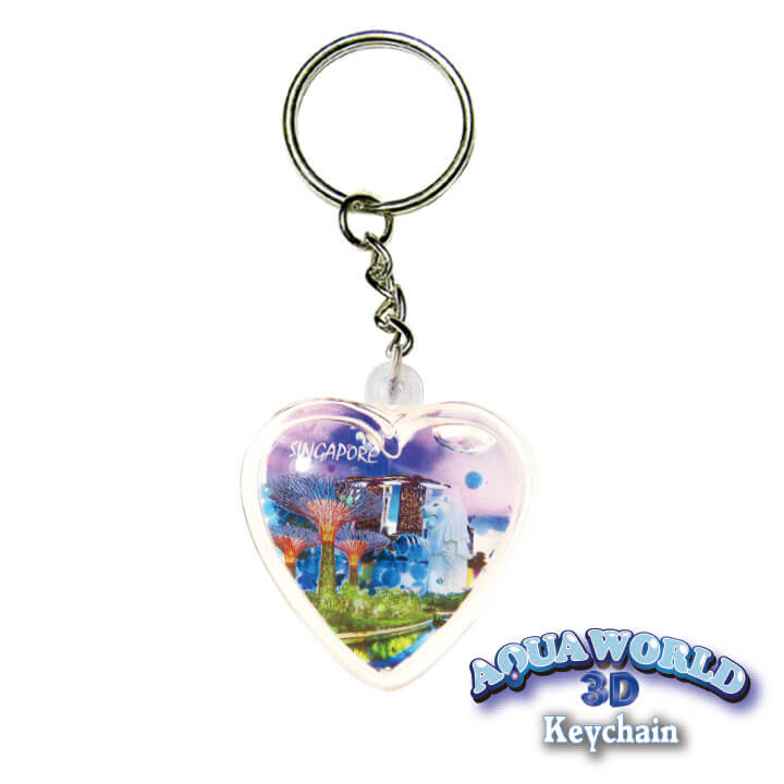 Aqua World Keychain Liquid Heart Scenery FY4-F024-C