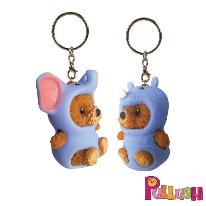 Pullush Soft Keychain Costume Elephant Rhino Series FY4-F050-K