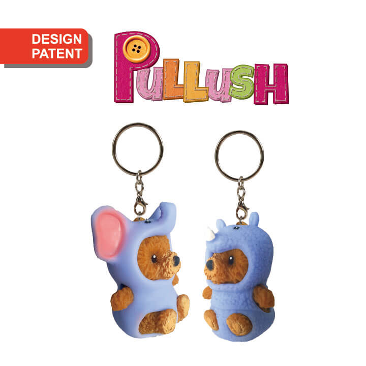 Pullush Soft Keychain Costume Elephant Rhino Series FY4-F050-K