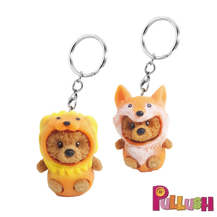 Pullush Soft Keychain Costume Lion Fox Series FY4-F050-M
