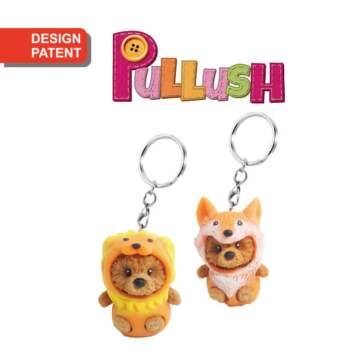 Pullush Soft Keychain Costume Lion Fox Series FY4-F050-M