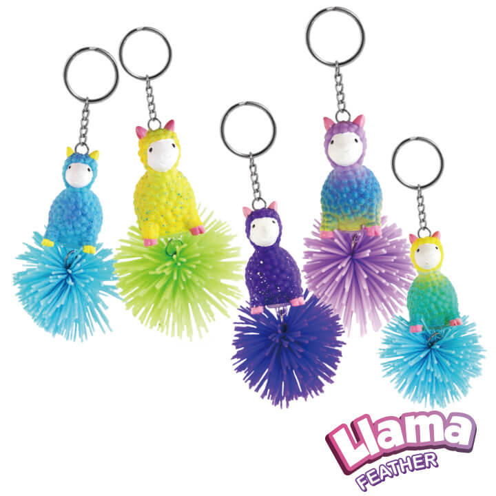 Llama Pompon Flash Keychain Rainbow Starry Series FY4-F054-B