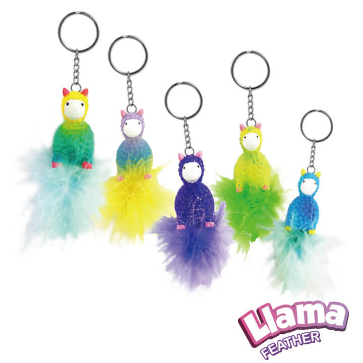 Llama Feather Flash Keychain Rainbow Starry Series FY4-F056-B