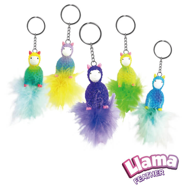 Llama Feather Keychain Rainbow Starry Series FY4-F057-B