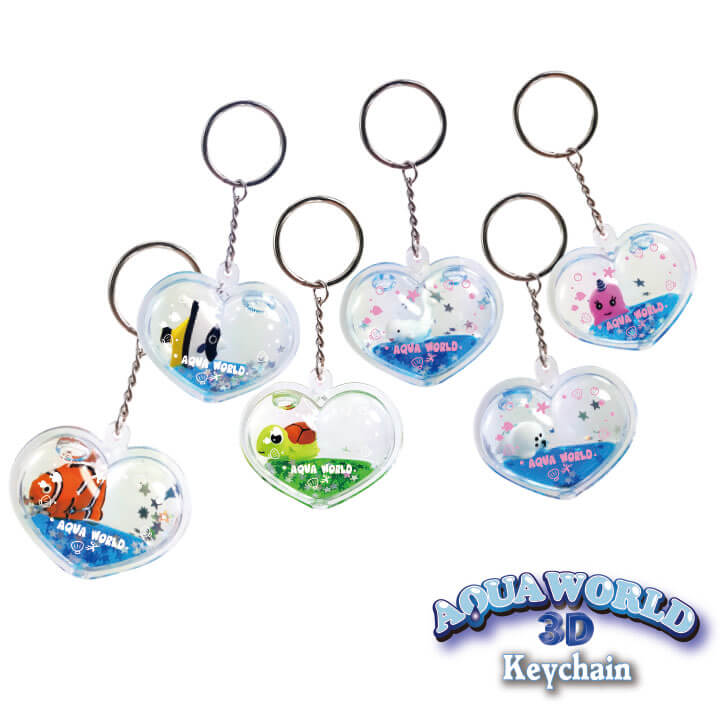 Aqua World 3D Keychain Ocean Heart Series Heat Keychain FY4-F074-A