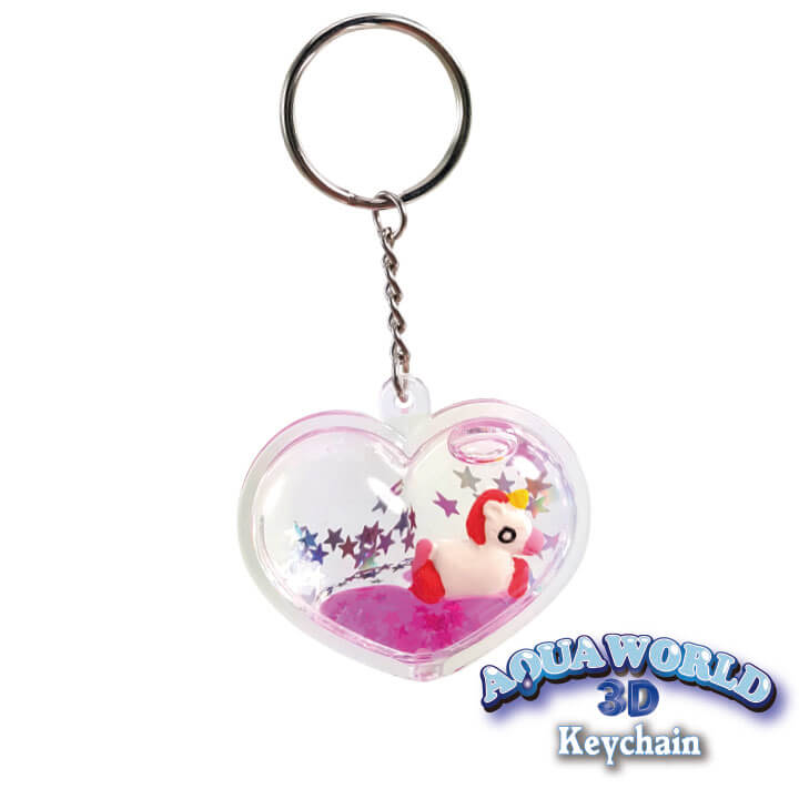 Aqua World 3D Keychain Unicorn Heart Series Unicorn Keychain FY4-F074-B