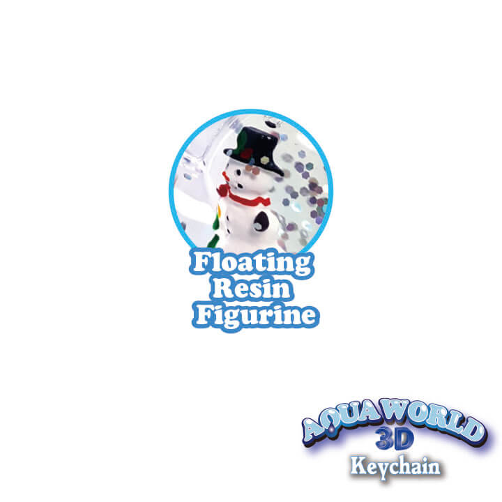 Aqua World 3D Keychain Christmas Heart Series Glitter Keychain FY4-F074-C