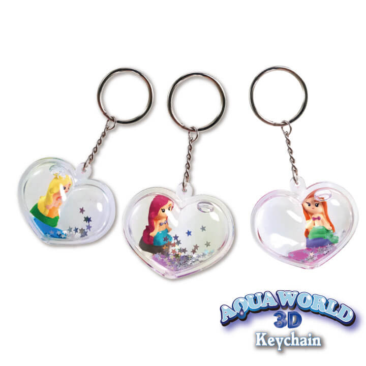 Aqua World 3D Keychain Mermaid Heart Series Mermaid Keychain FY4-F074-E