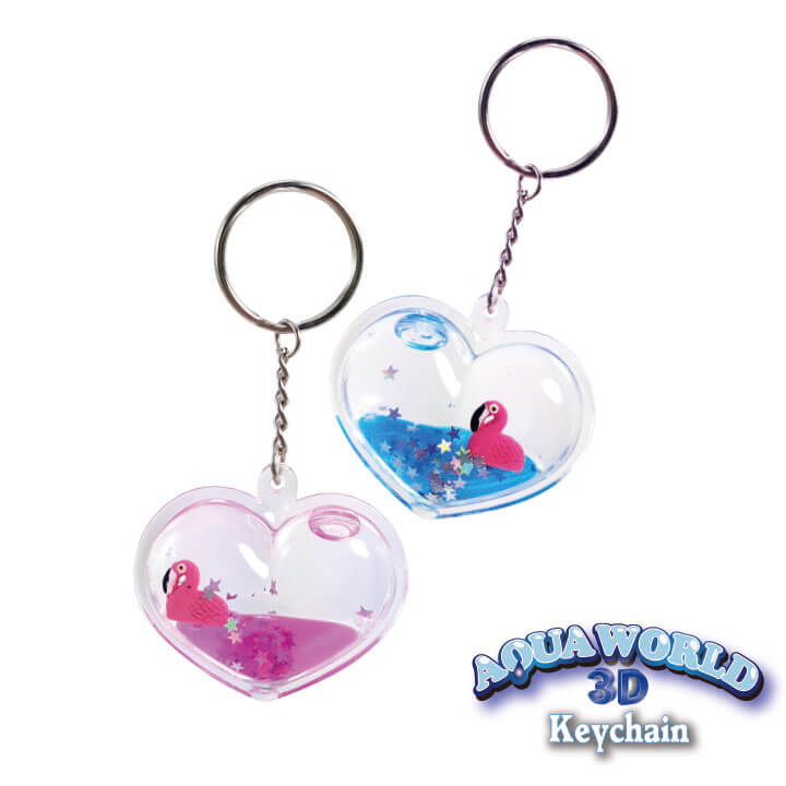 Aqua World 3D Keychain Flamingo Heart Series Flamingo Keychain FY4-F074-F