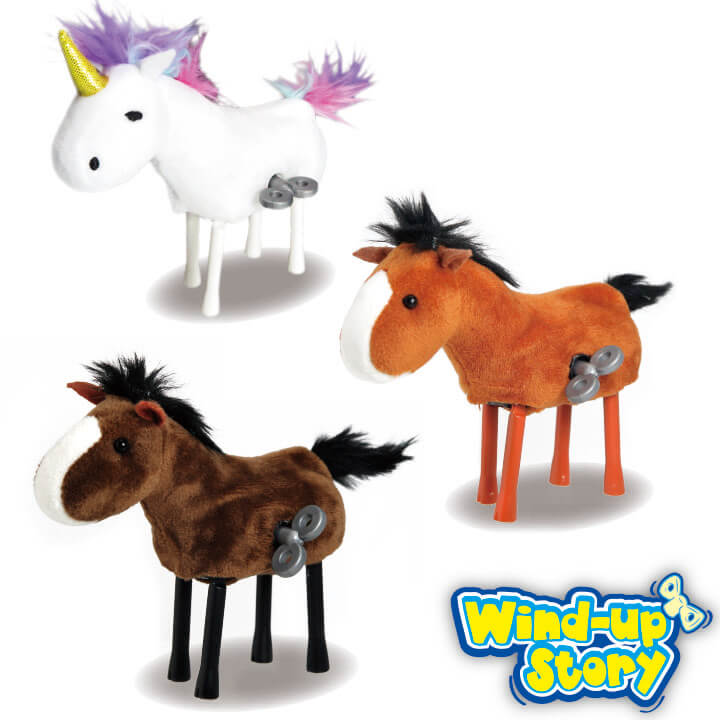 Wind Up Story Pony And Unicorn Plush