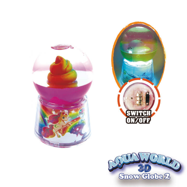 Aqua World 3D Snow Globe 2 Unicorn Series FY6-F013-A