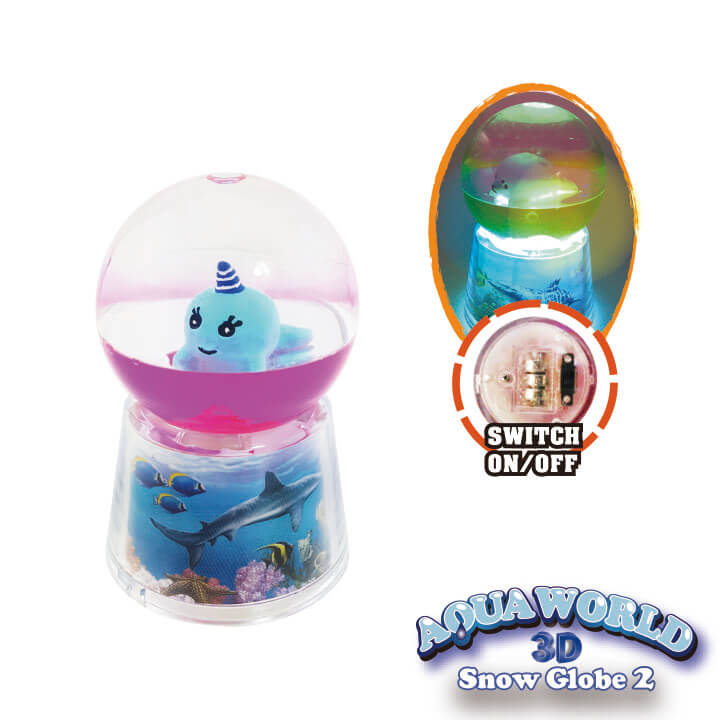 Aqua World 3D Snow Globe 2 Narwhal Series FY6-F013-G