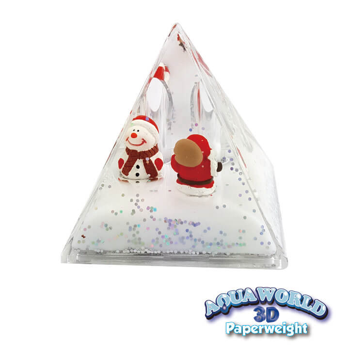 Aqua World 3D Pyramid Pen Holder Paperweight Christmas series FY6-F016