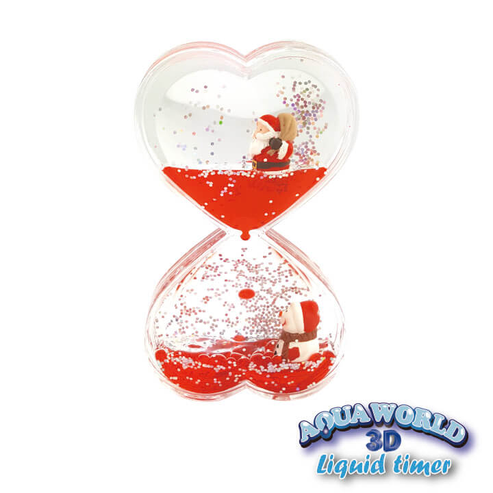 Aqua World 3D Liquid Timer Double Heart Shape Christmas Series FY8-F024-I