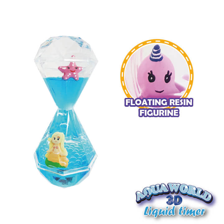 Aqua World 3D Liquid Timer Double Diamond Shape Mermaid Series FY8-F025-B