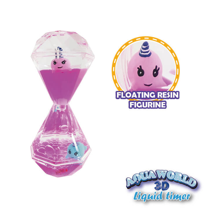 Aqua World 3D Liquid Timer Double Diamond Shape Narwhal Series FY8-F025-E