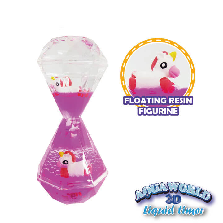 Aqua World 3D Liquid Timer Double Diamond Shape Unicorn Series FY8-F025-F