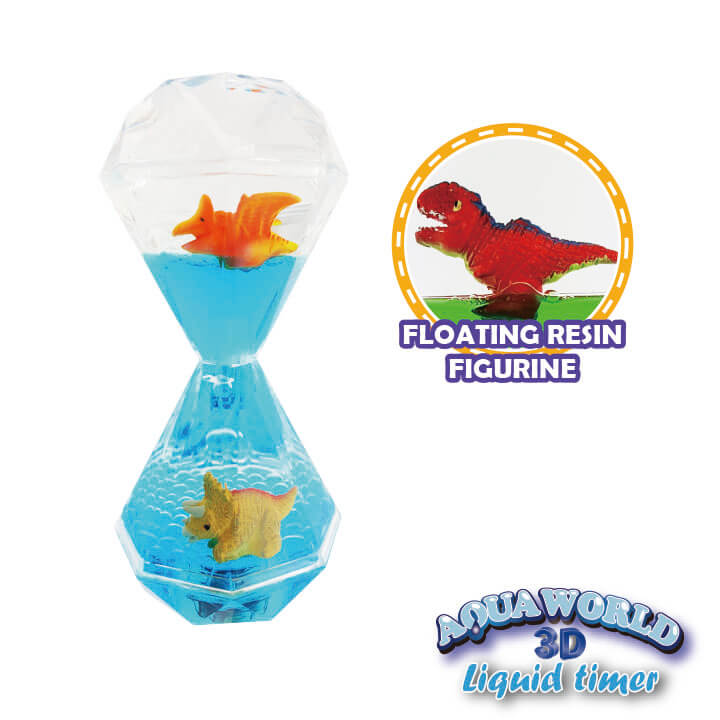 Aqua World 3D Liquid Timer Double Diamond Shape Dinosaur Series Kids Brushing Teeth Timer FY8-F025-G