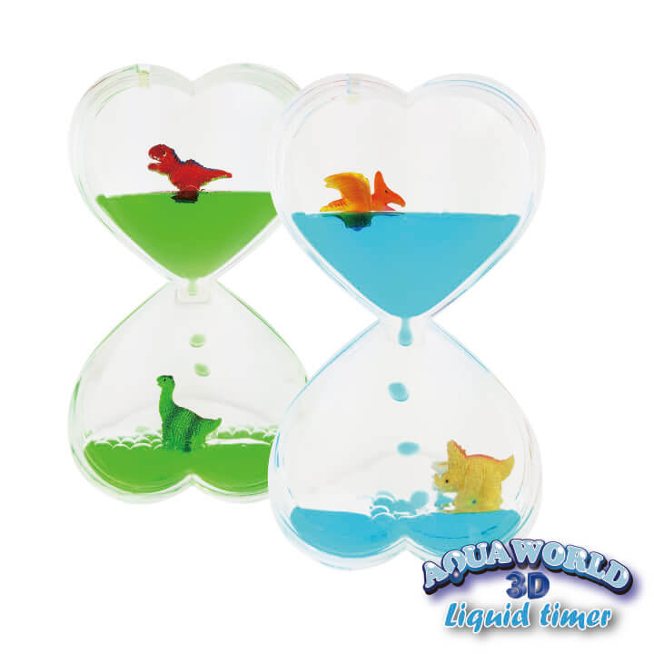 Aqua World 3D Liquid Timer Double Heart Shape Dinosaur Series FY8-F024-H