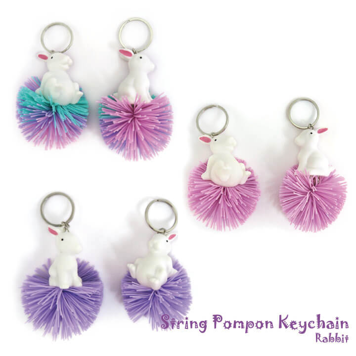 String Pompon Keychain Rabbit Y4-F861-G