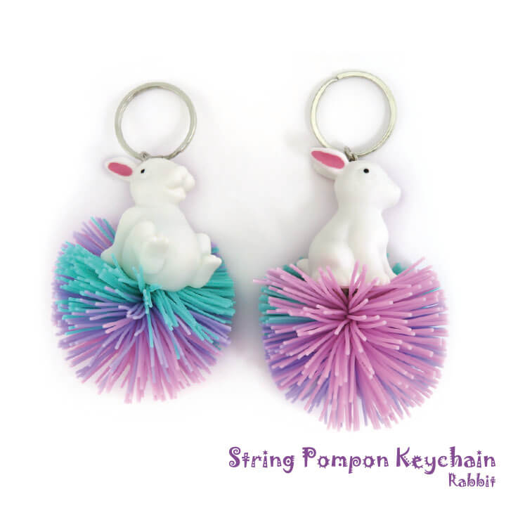 String Pompon Keychain Rabbit Y4-F861-G