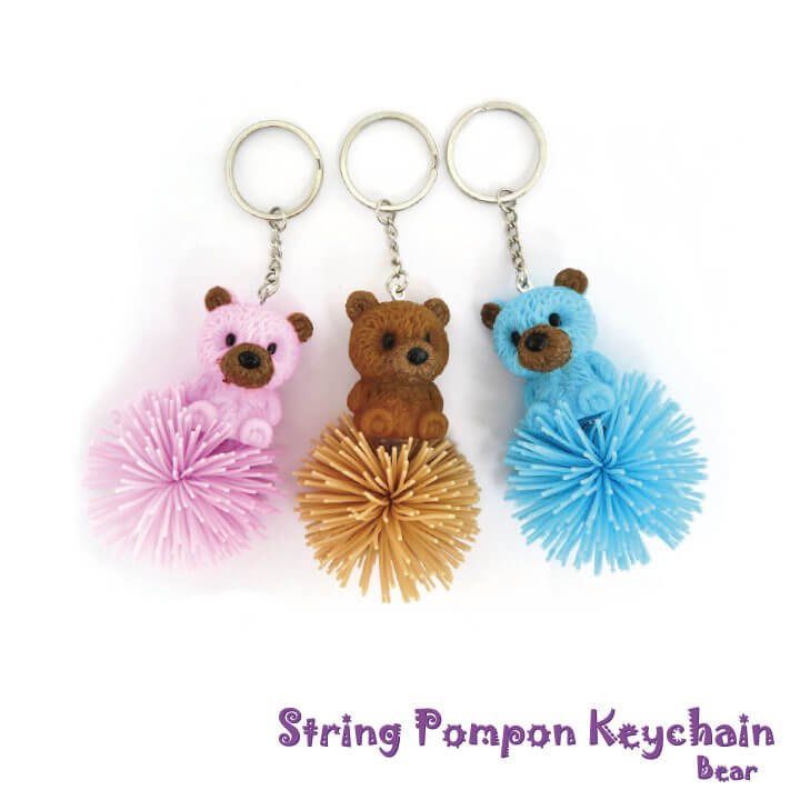String Pompon Keychain Bear Y4-F939