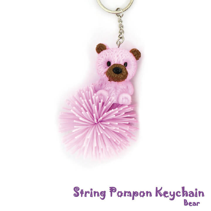 String Pompon Keychain Bear Y4-F939