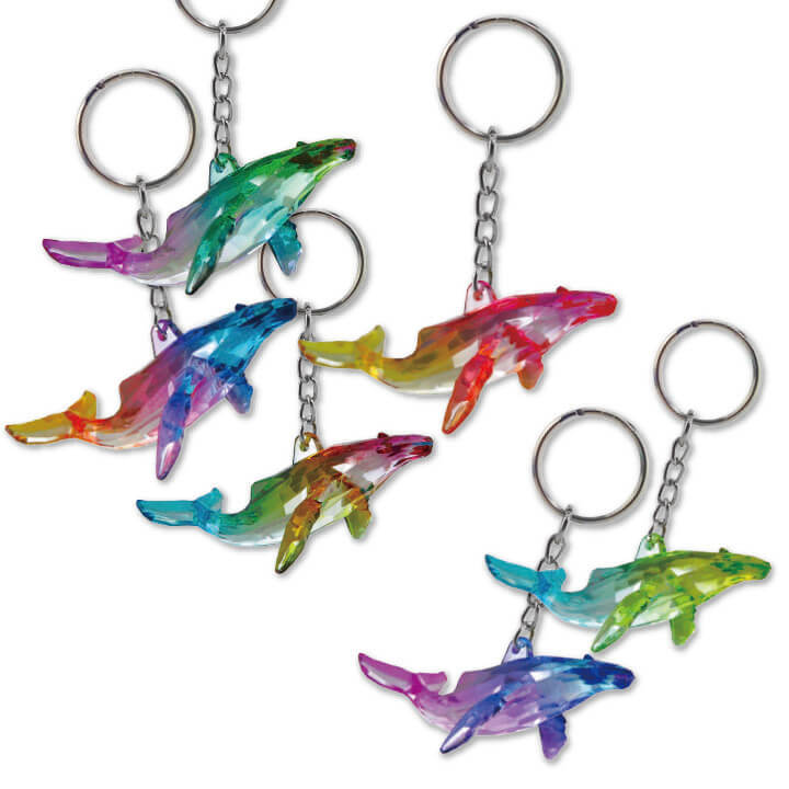 Acrylic Humpack Whale Keychain 2 Tone 3 Tone Finishing